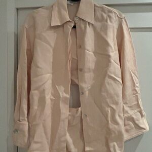 Vince Linen Cream Button-Up Shirt